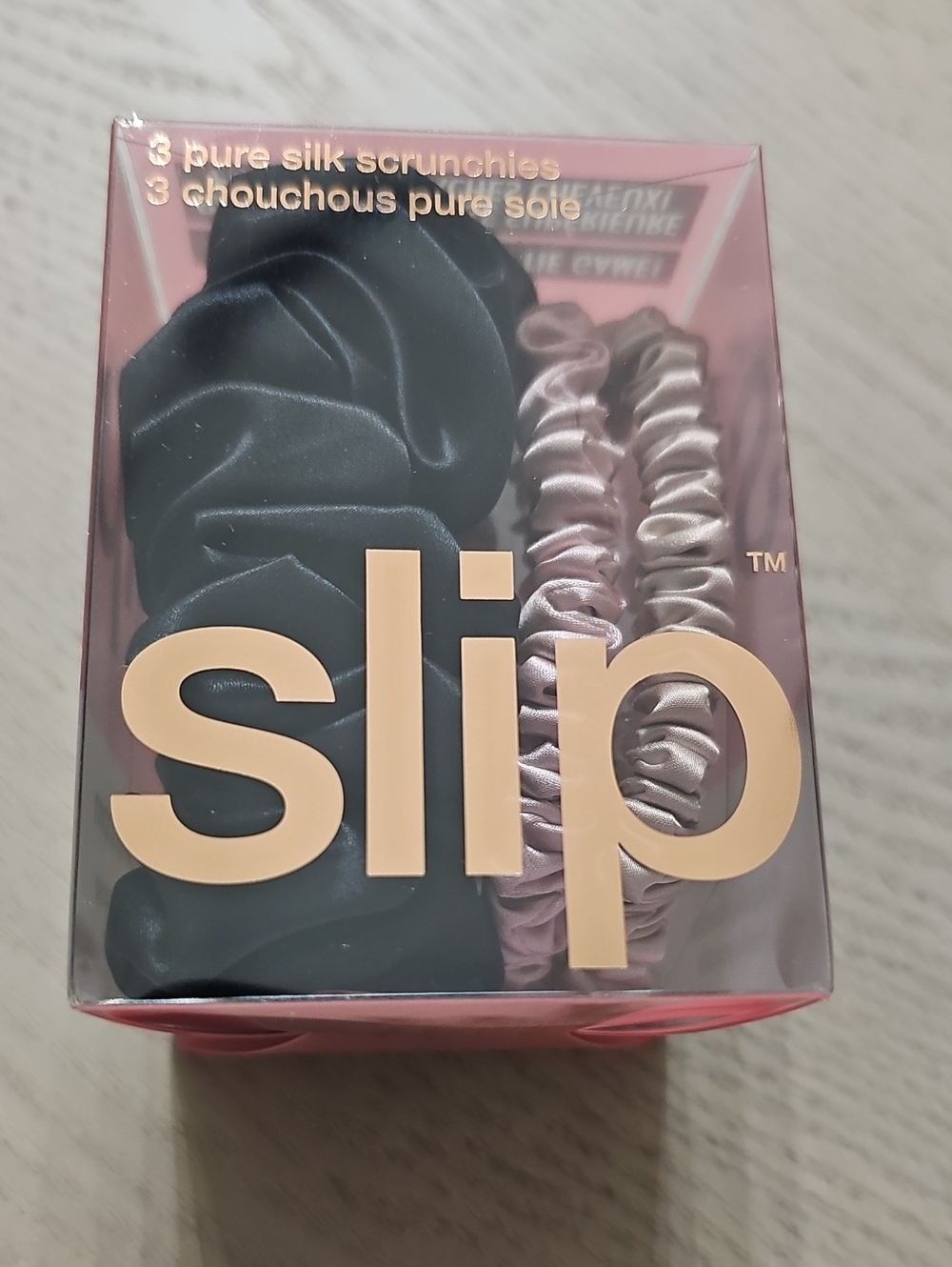 $38 Pure Silk Assorted Scrunchie Trio by slip, NIB